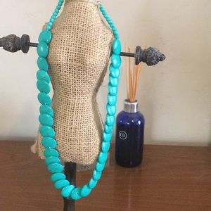 Turquoise flat beaded necklace